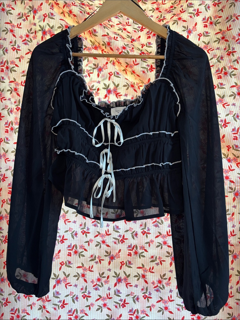 Black & White Mesh Blouse